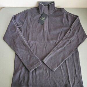 Hathaway Snap Ribbed Mock Neck Sweater/Pullover Gray Medium